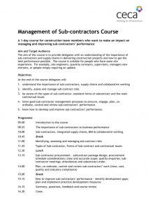 thumbnail of CECA South West Management of Subcontractors Course 2018