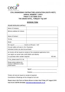 thumbnail of CECA South West Annual Lunch 2018 Booking Form