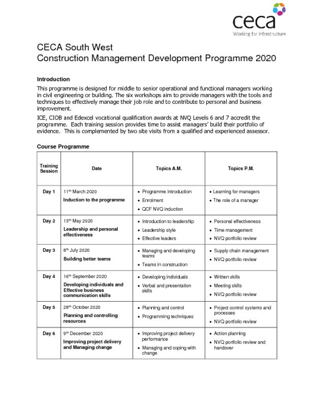 thumbnail of CECA South West Management Development Programme 2020