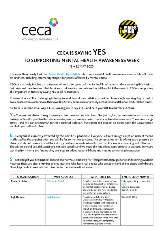 thumbnail of CECA says YES to Mental Health Awareness Week 2020 – 13 May 2020