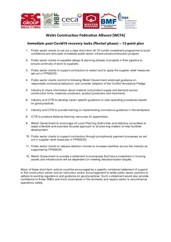thumbnail of WCFA 12 point short term Covid19 Recovery Plan pre-Forum