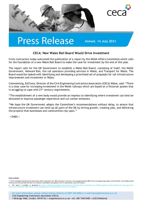 thumbnail of PRESS RELEASE – New Wales Rail Board Would Drive Investment – Immed. 14 July 2021
