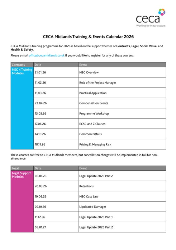thumbnail of CECA Midlands Training & Events Calendar 2026