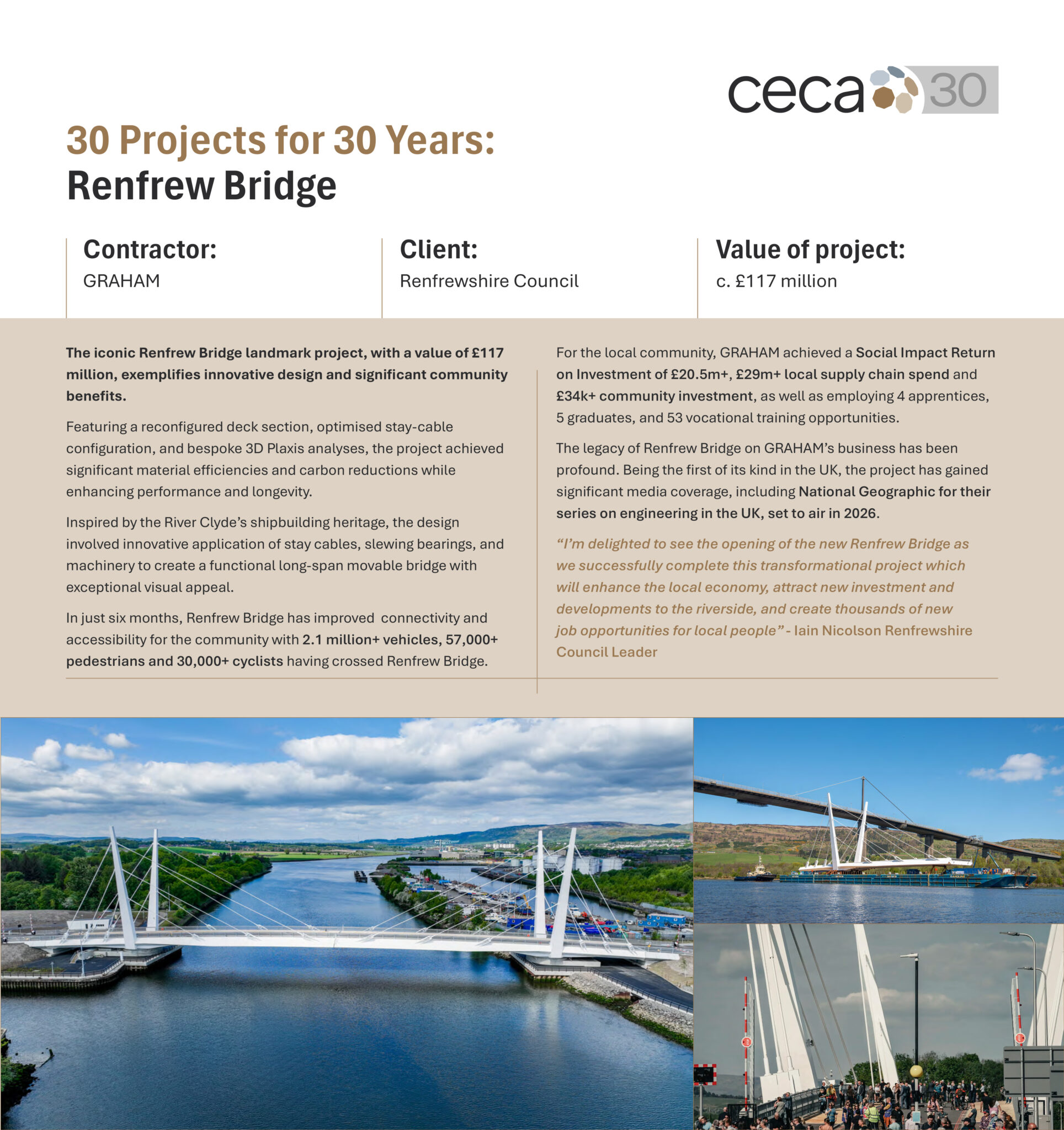 CECA 30 Projects For 30 Years - GRAHAM, Renfrew Bridge - CECA